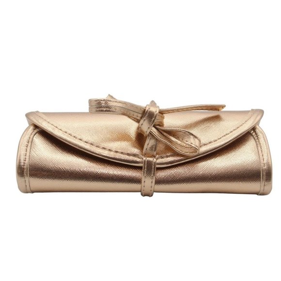 Kendra Scott Jewelry - Kendra Scott Rose Gold Faux Leather Micro Suede Jewelry Roll Travel Organizer